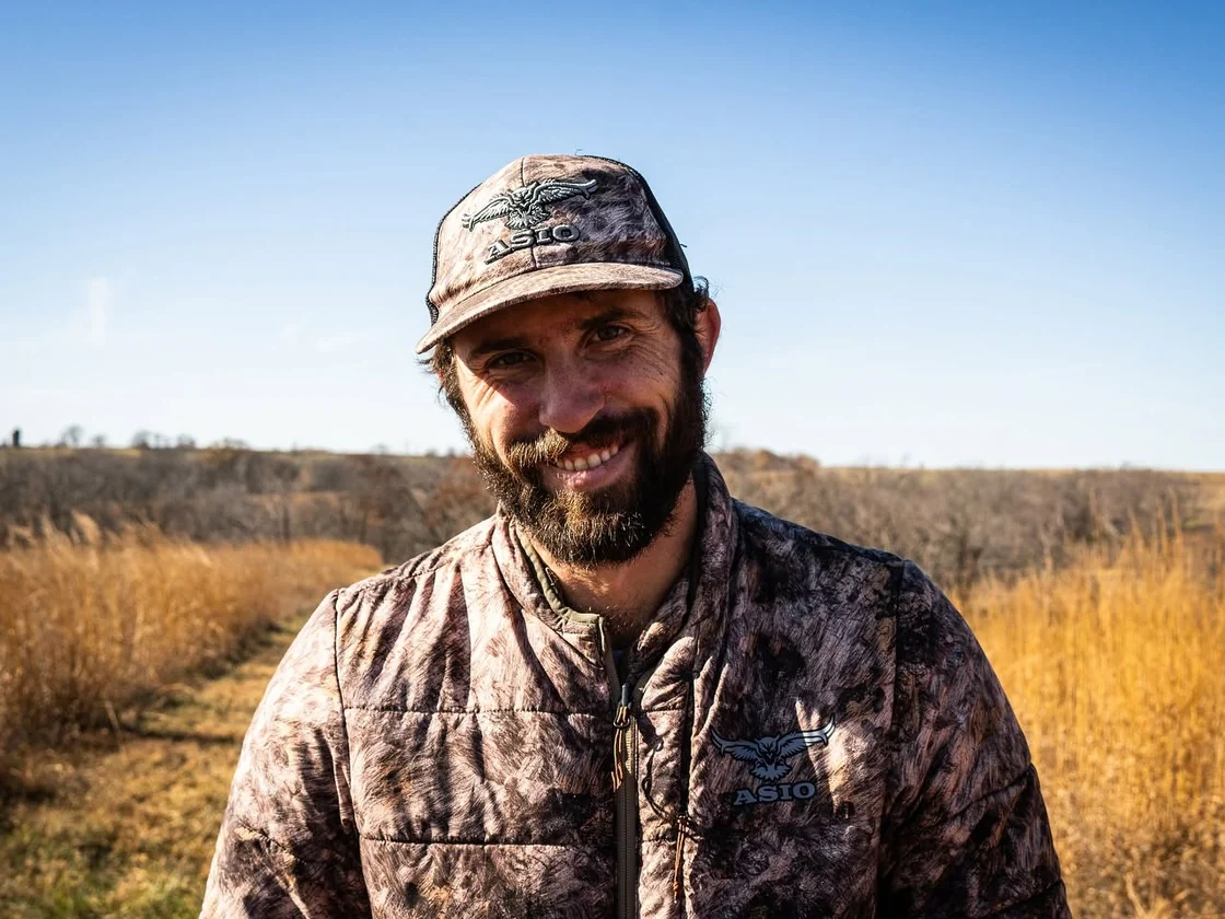Kaleb in the field